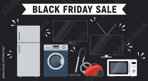 Black Friday Sale for electronics and appliances Discount shopping concept