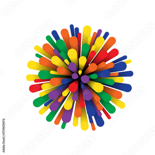 A colorful, spiky ball toy with many tentacles