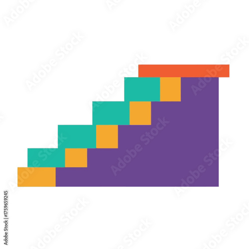 Abstract of ascending steps in vibrant colors.