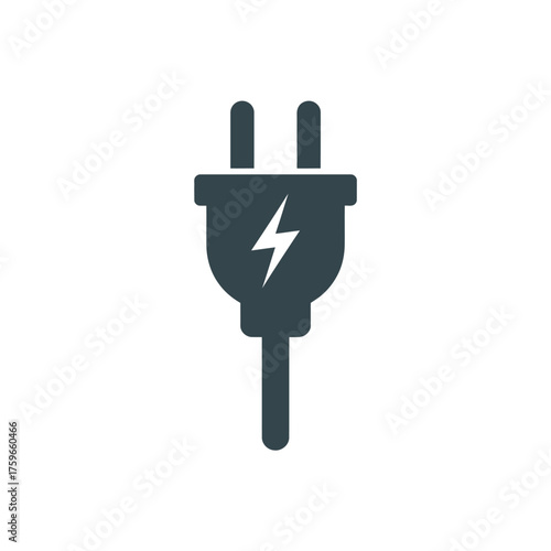 Minimalist electric plug icon vector illustration scalable eps format for declarative design projects silhouette vector illustration white background
