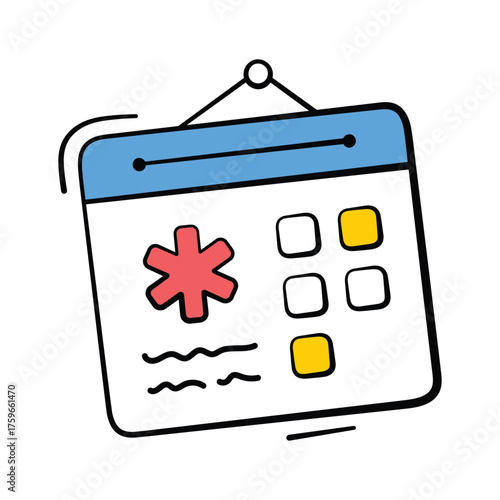 Well designed hand drawn icon of appointment schedule, ready for premium use