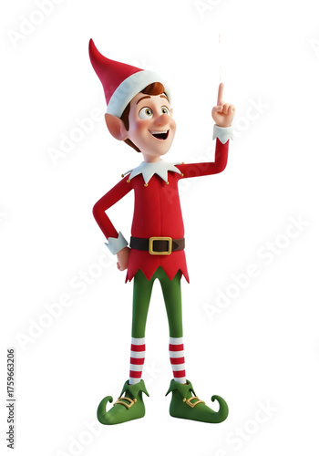 santa claus helper elf pointing