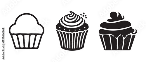 Cupcake Logo Vector Set
