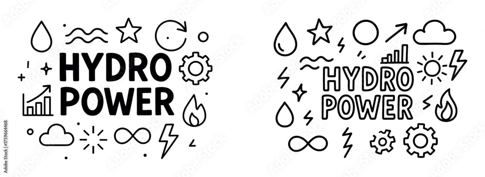 Fototapeta premium Hydro Power Doodle