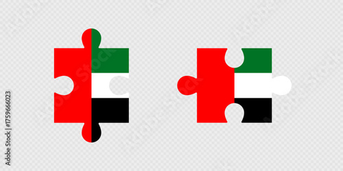 Puzzle Pieces with United Arab Emirates Flag.