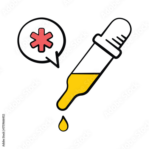 Icon of medicine dropper for laboratory or medical dosage testing and treatment