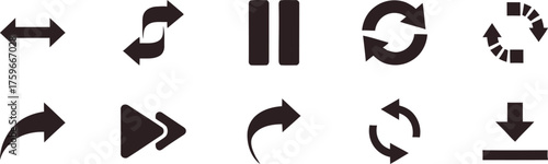 set of navigation arrows for ui and data flow design helping enhance usability and presentation visuals