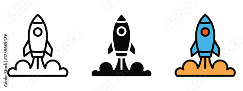 Rocket launch icon vector. technology and space exploration symbol. vector illustration.
