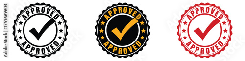 Approved stamp icon vector. instant impact symbol. vector illustration.