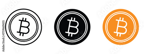 Bitcoin icon vector. cryptocurrency symbol. vector illustration.