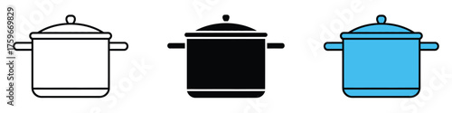 Cooking pot icon vector. recipes, food blogs, kitchenware symbol. vector illustration.