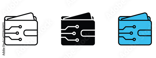 Digital wallet icon vector. crypto transactions and seamless online banking experience symbol. vector illustration.