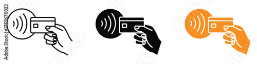NFC icon vector. Contactless card transactions symbol. vector illustration.