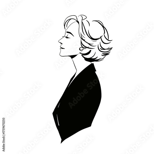 President. President simple black and white line art vector logo