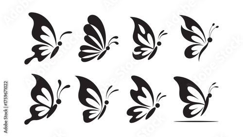 Abstract Butterfly Silhouette Vector Collection