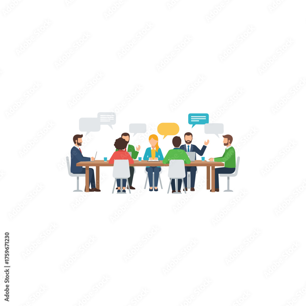 Fototapeta premium Business team having a productive discussion at a conference table.