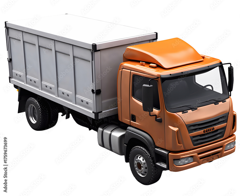 Fototapeta premium truck, car, 3d, dicut, PNG file, isolated on background.