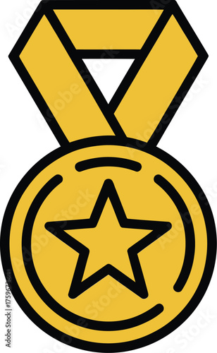 Golden Victory Medal Minimal Icon for Champion Recognition