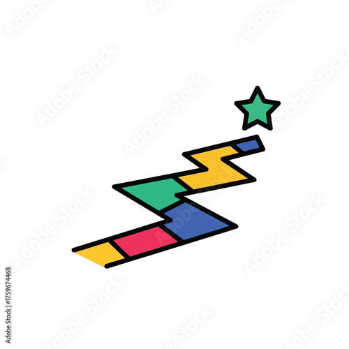 Free Download A winding, colorful path leads to a bright star. - GFXLoad