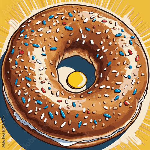 comic book style bagel vector image