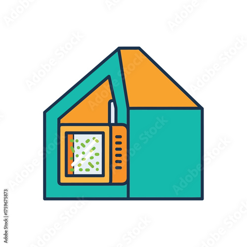 of a laboratory setup with a microscope and samples.