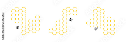 Honeycomb icon. Set of honeycomb icons. Natural honeycomb icons collection. Beeswax hive icons. Honeycomb icon element Illustration. Trendy Symbol for Design . eps 10