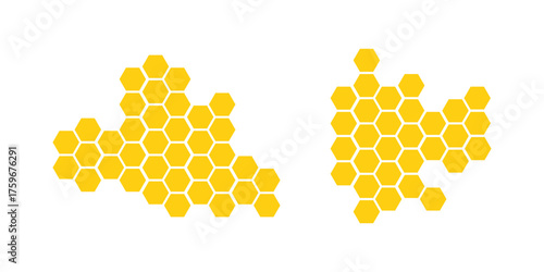 Honeycomb icon. Set of honeycomb icons. Natural honeycomb icons collection. Beeswax hive icons. Honeycomb icon element Illustration. Trendy Symbol for Design . eps 10