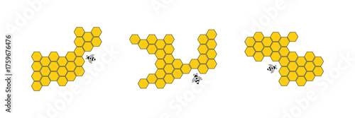 Honeycomb icon. Natural honeycomb icons collection. Honeycomb and bee sketch icon. eps 10 