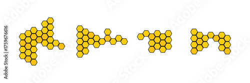 Honeycomb bee icon on white background. honeycomb icon . Natural honeycomb icons collection. Beeswax hive icons. eps 10 
