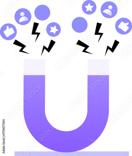Magnet Attracting Social Media Icons