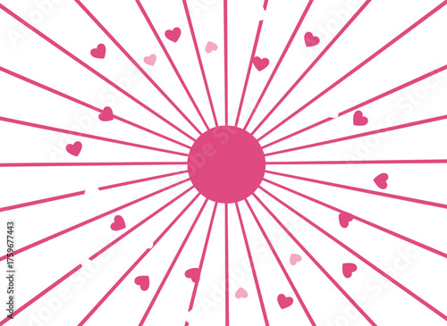 Invitation card template featuring an abstract pink background adorned with small hearts, a decorative banner in a Lol surprise doll girlish style