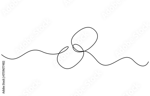 Continuous one line drawing link or hyperlink chain symbol isolated on transparent background