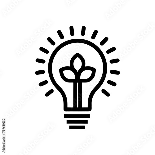 Minimalist black-and-white line icon of a glowing lightbulb, symbolizing travel tips and advice.