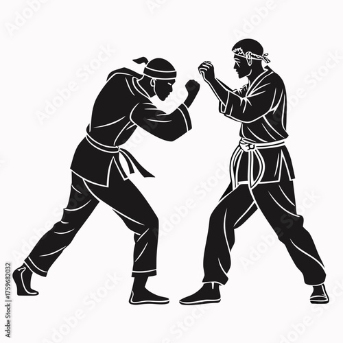 Two fighters in a boxing stance