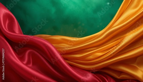 Rich layers of colorful silk flowing together in a mesmerizing dance of texture and hue