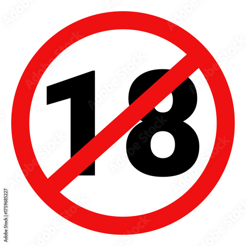 age limit 18 years and above symbol
