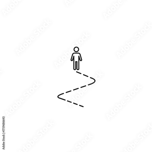 Person Following a Dotted Path A Journey of Uncertainty.