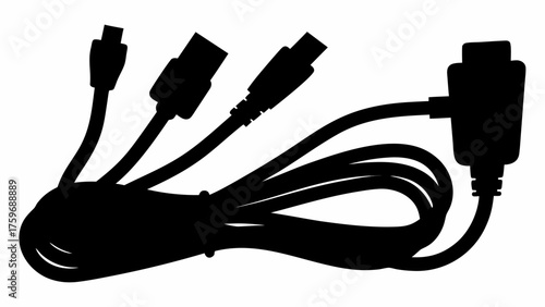 Essential cable connector silhouette for seamless connectivity and data transfer solutions in tech applications