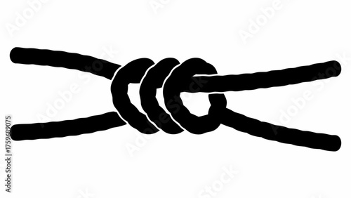 Secure knot tying together black ropes symbolizing connection commitment and unbreakable bond displayed prominently