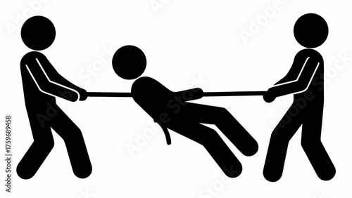 Dynamic tug of war highlights competition teamwork and strategy in vector format for professional applications