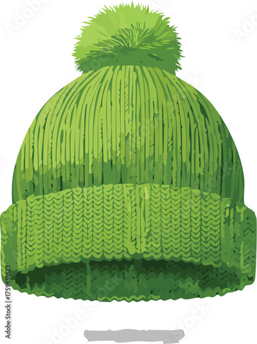 green knitted hat