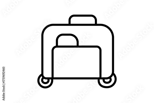 Luggage trolley icon.baggage icon . suitable for web site, app, user interfaces, printable etc. line icon style. simple vector design editable