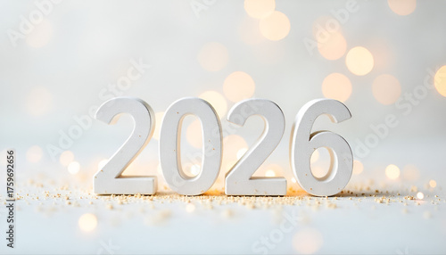 Happy new year 2026. Business strategy goals concept. 2026 year number with inside the magnifying glass, marketing, goals, success and sustainable business development.