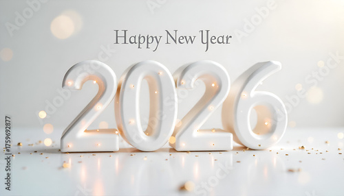 Happy new year 2026. Business strategy goals concept. 2026 year number with inside the magnifying glass, marketing, goals, success and sustainable business development.