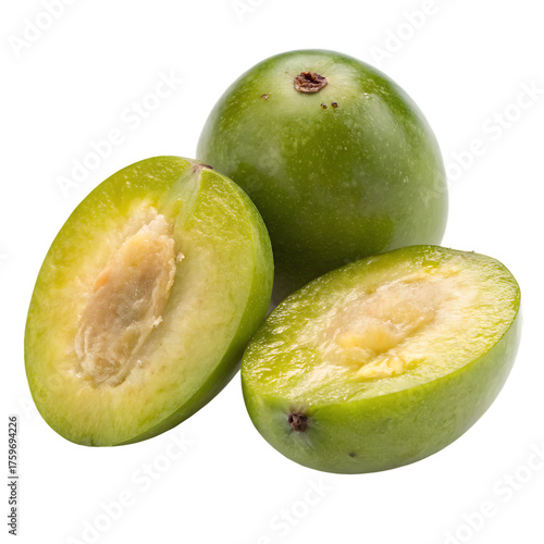 A whole hog plum isolated on a transparent background
