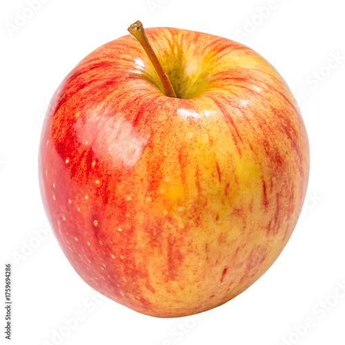 A whole honey crisp apple isolated on a transparent background
