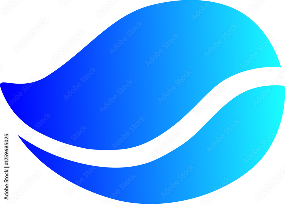 Obraz premium Movement, ease, the breath of life. Logo with smooth waves symbolizing the flow of energy and breath