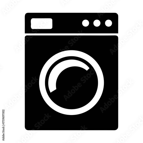 Washing machine appliance laundry cleaner domestic equipment household chore icon vector image