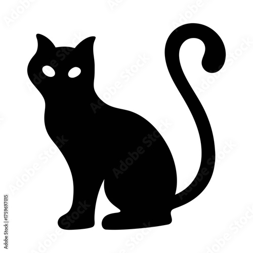 Black cat silhouette vector illustration halloween cat clip art spooky cat graphic design image art