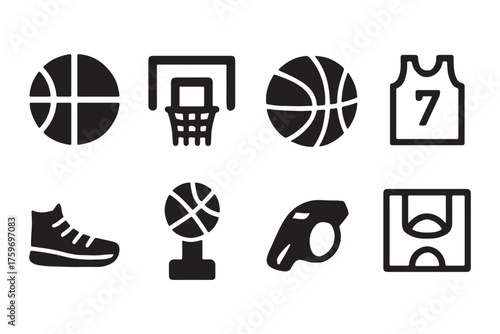 basketball sport equipment solid icon . Basketball logo vector icon